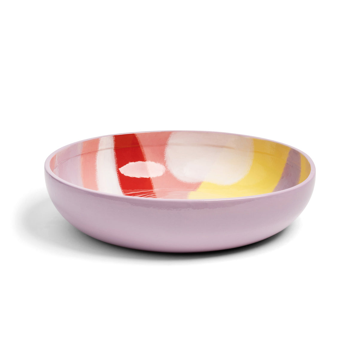 Salatskål i porcelæn · lyserød/rød/gul