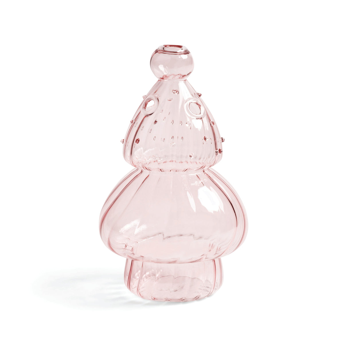 Vase i lyserødt glas fra &Klevering Amsterdam · Formet som et mini-juletræ ·  Niedziella & Friends