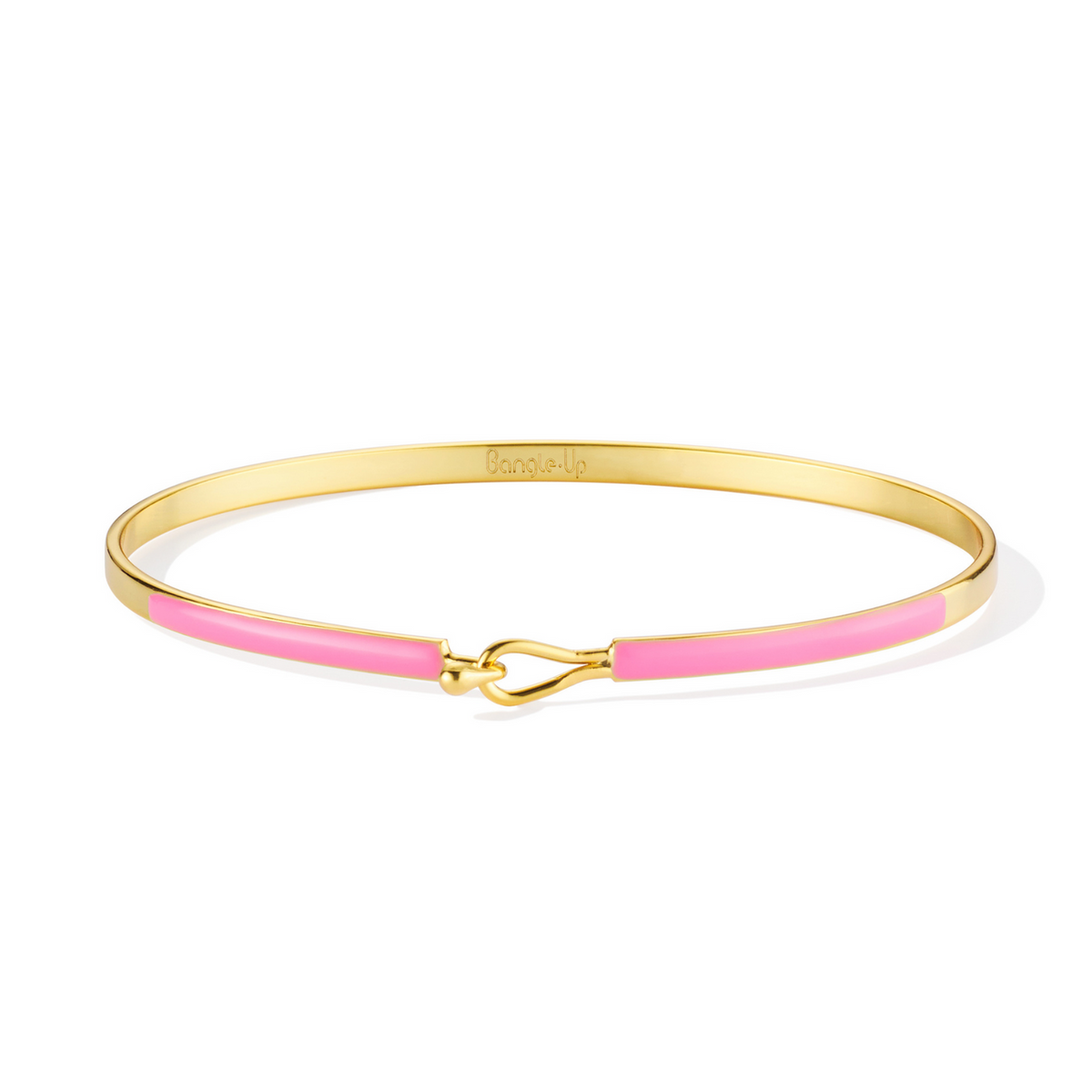 Lily-armbånd forgyldt og med pink emalje fra Bangle Up · Niedziella & Friends