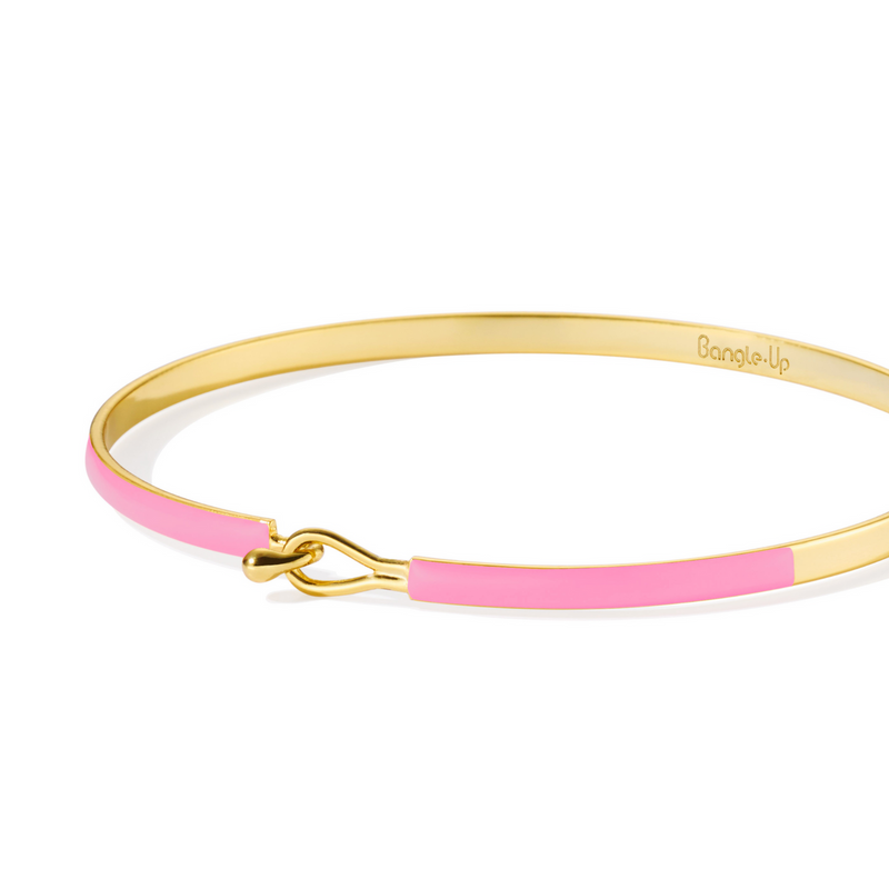 Lily-armbånd forgyldt og med pink emalje fra Bangle Up · Niedziella & Friends