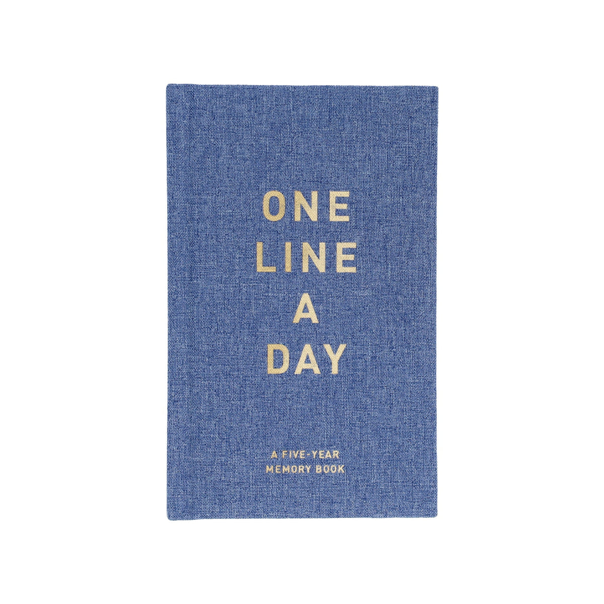 One Line A Day · Elegant kalender med denmin-farvet canvasforside · Mindeskalender med plads til 5 år · Niedziella & Friends
