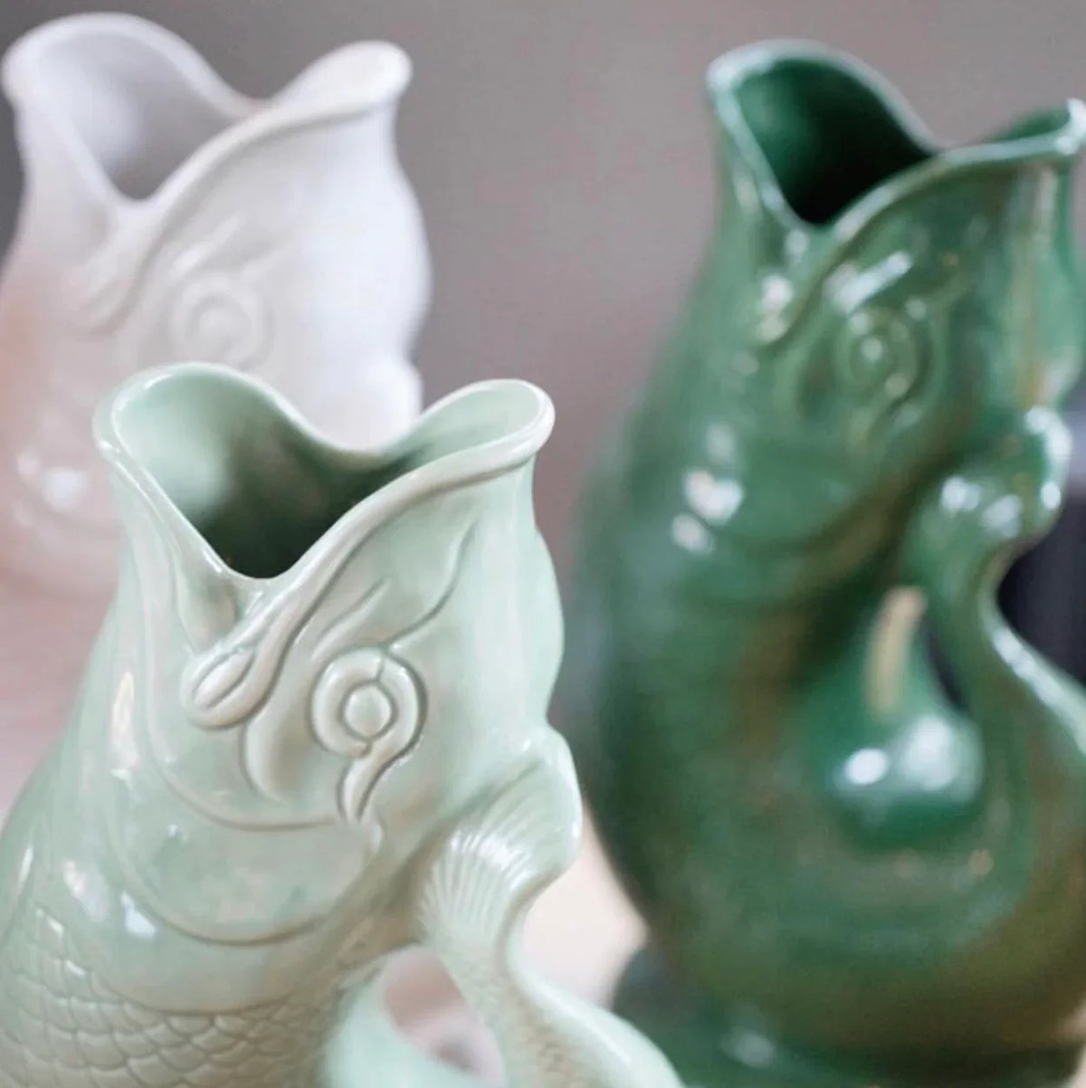 Den originale britiske fiskekande · Grå-grøn fiskekande fra The Gluggle Jug Factory · Niedziella & Friends