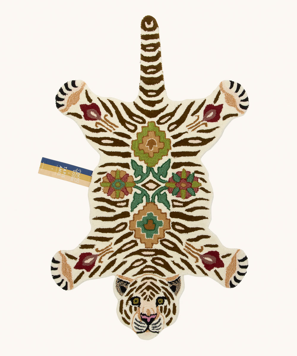 Håndlavet tæppe i uld | Tapis Amis · Tiger Jill med mønster fra Doing Goods | Niedziella & Friends