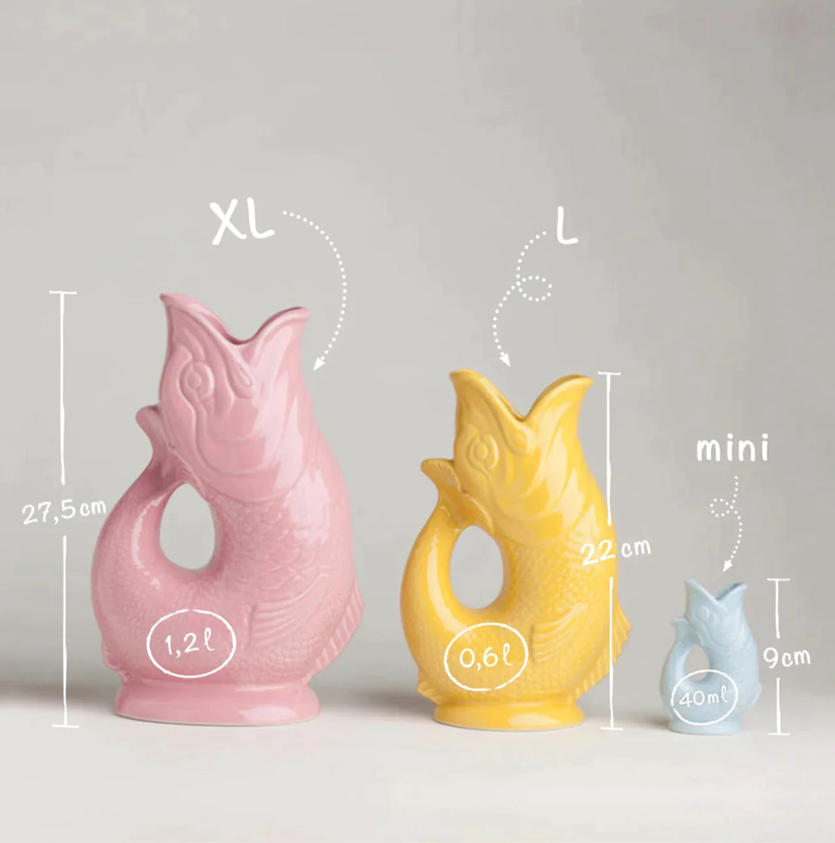 Den originale britiske fiskekande · Grå-grøn fiskekande fra The Gluggle Jug Factory · Niedziella & Friends