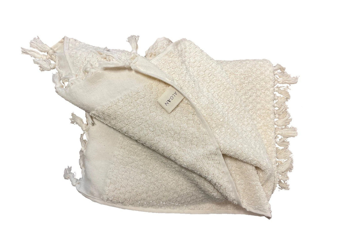 Badehåndklæde i bomuld fra Algan · farve creme · produceret i Tyrkiet · Niedziella & Friends (6842167951514)