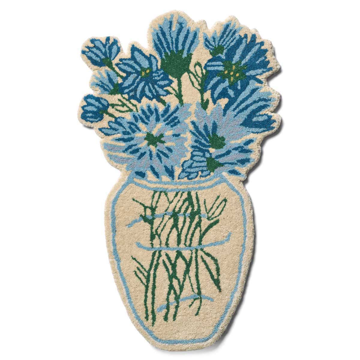 Daisy blue blomsterbuket som vægtæppe · Håndtuftet uld fra Bongusta · Niedziella & Friends (7904890126564)