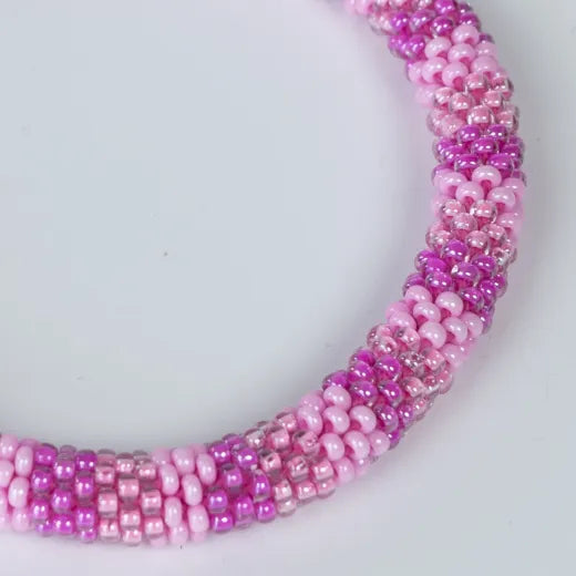 Håndlavet perlearmbånd med pink glasperler · Nepal-armbånd fra Lemosch · Niedziella & Friends (7955103645924)