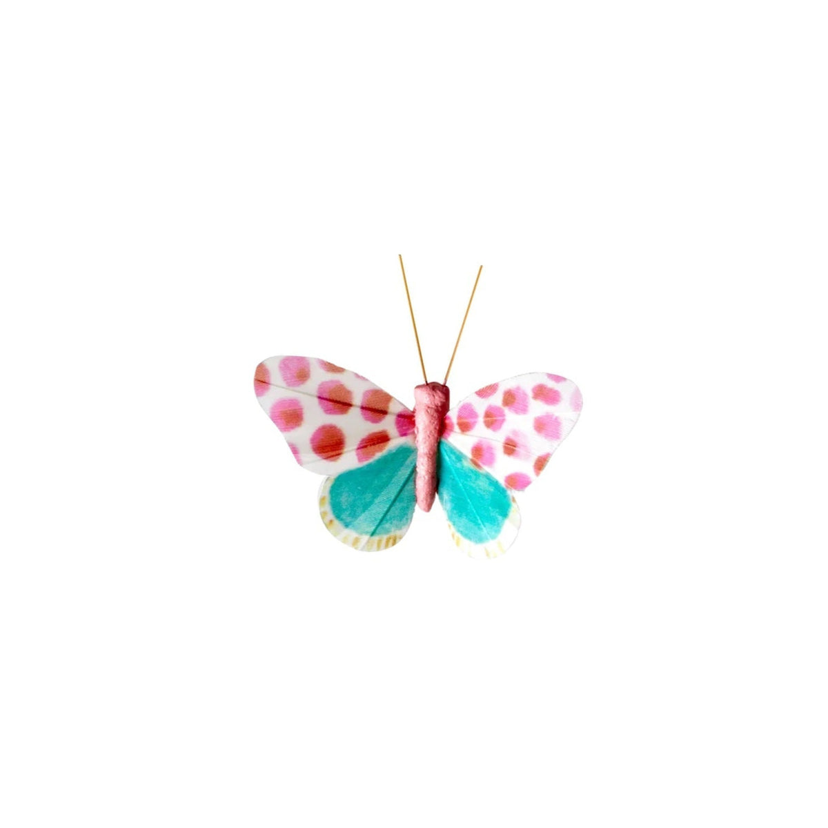 Deko-sommerfugl med lyserøde prikker · Sommerfugl på klip fra Rice · Niedziella & Friends (8354743615833) (8354751938905)