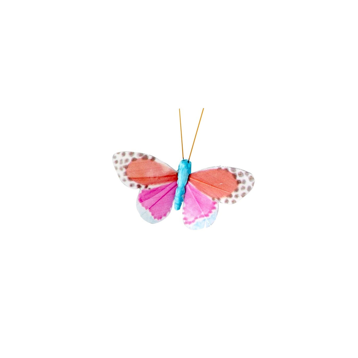 Deko-sommerfugl med orange/pink · Sommerfugl på klip fra Rice · Niedziella & Friends (8354743615833) (8354754953561) (8354755707225)