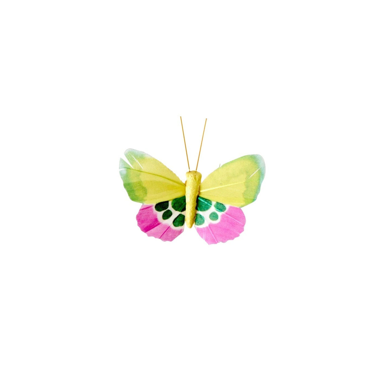 Deko-sommerfugl gul og pink med prikker · Sommerfugl på klip fra Rice · Niedziella & Friends (8354743615833) (8354750824793) (8354754953561)