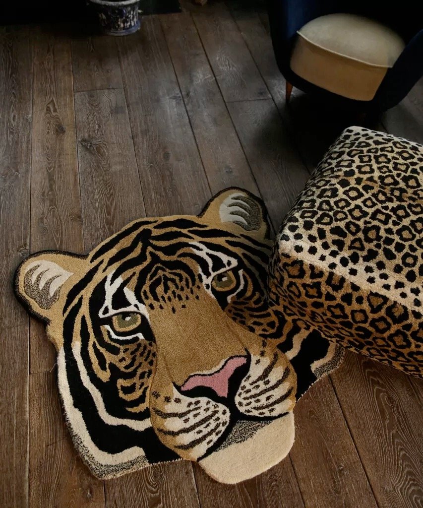 Håndlavet tæppe i uld | Tapis Amis Tigerhoved fra Doing Goods | Niedziella & Friends (6747198980250)