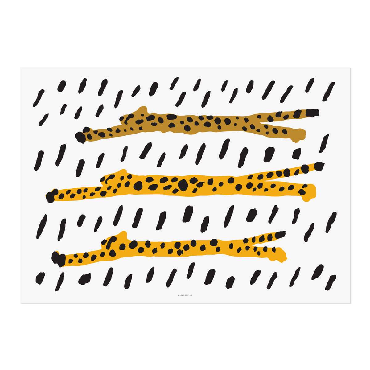 Kunstprint til børneværelset · Leoparder i fart · Niedziella & Friends (5648056615066)
