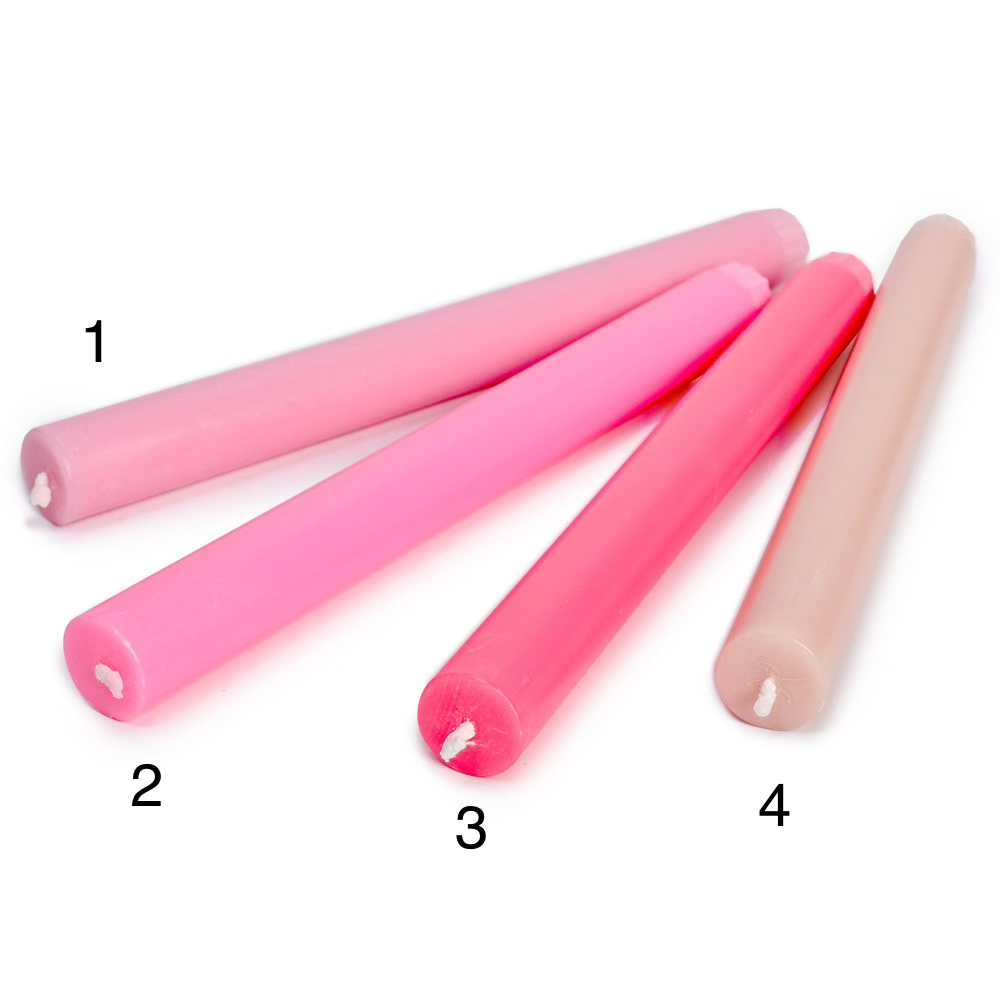 Lys i pink nuancer lavet i 100%ren stearin · Stort udvalg af lys hos Niedziella & Friends