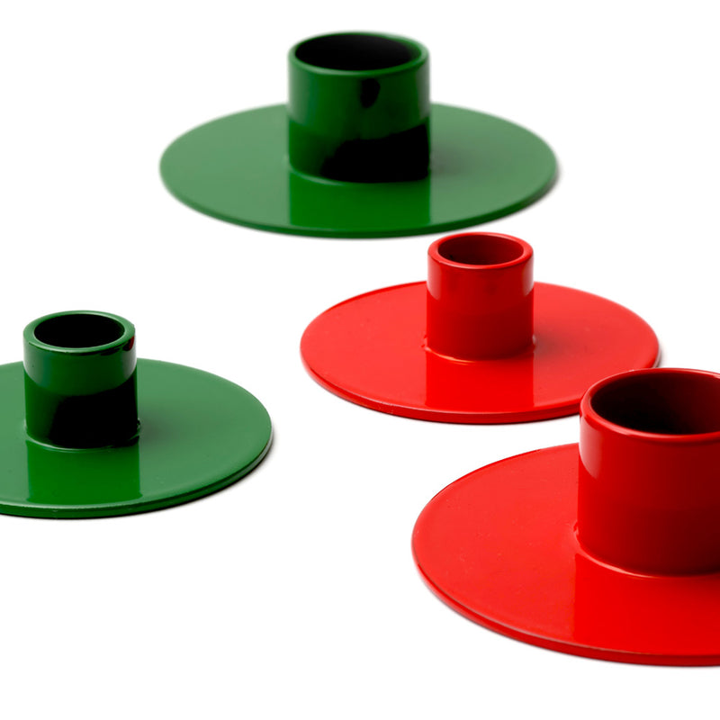 Lysestage til kertelys · Holder til juletræslys · POP mini rød og græsgrøn · Niedziella & Friends