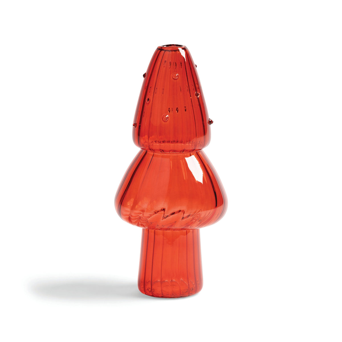 Vase i rødt glas fra &Klevering Amsterdam · Formet som et mini-juletræ ·  Niedziella & Friends