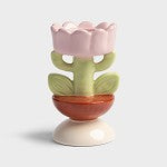 Lille lysestage i keramik formet som en blomst fra Klevering Amsterdam · Passer til lys Ø2 · Niedziella & Friends 