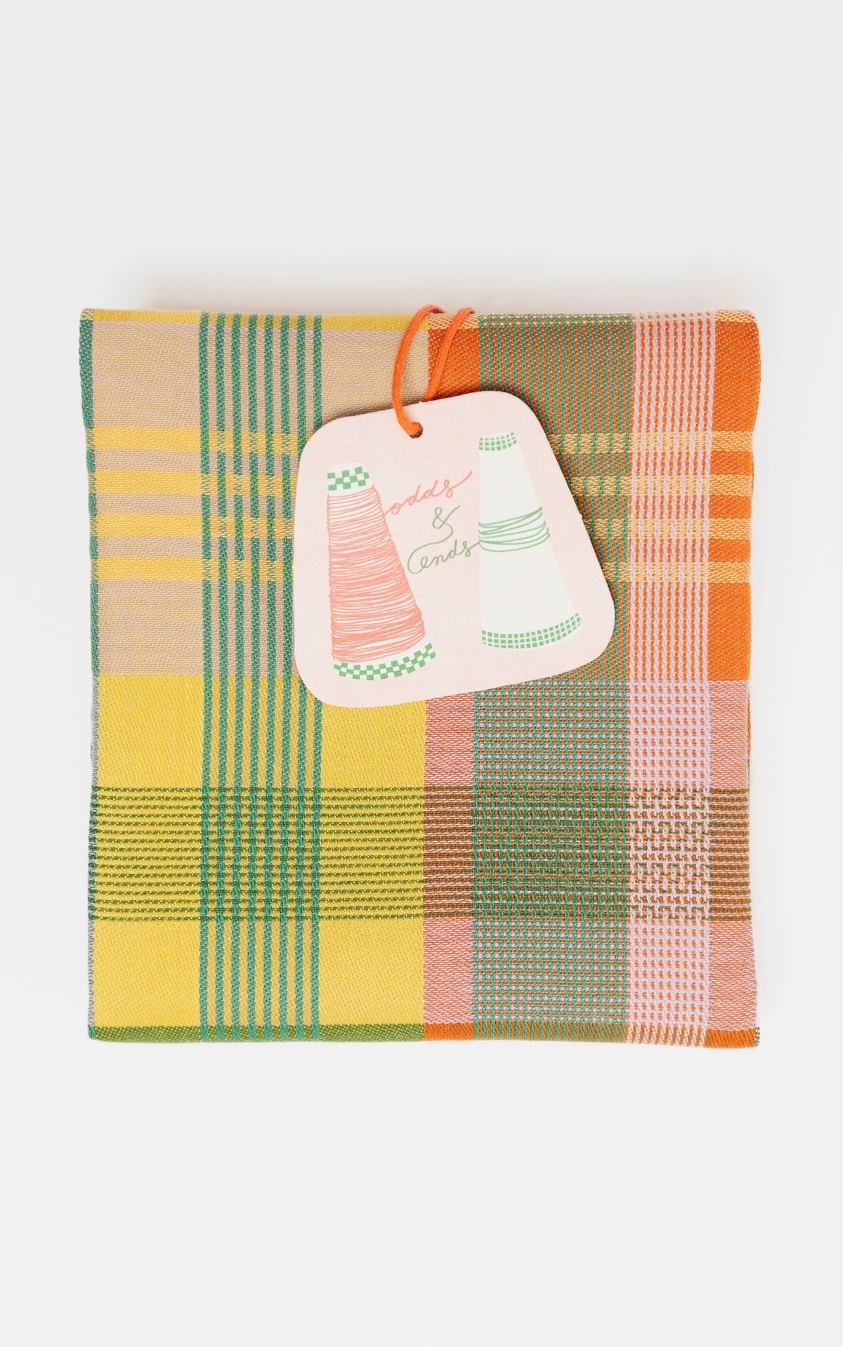 Viskestykke med mønster i grøn, gul og orange · Lavet af garnrester fra tekstilindustrien · Designer af Foekje Fleur hos Niedziella & Friends