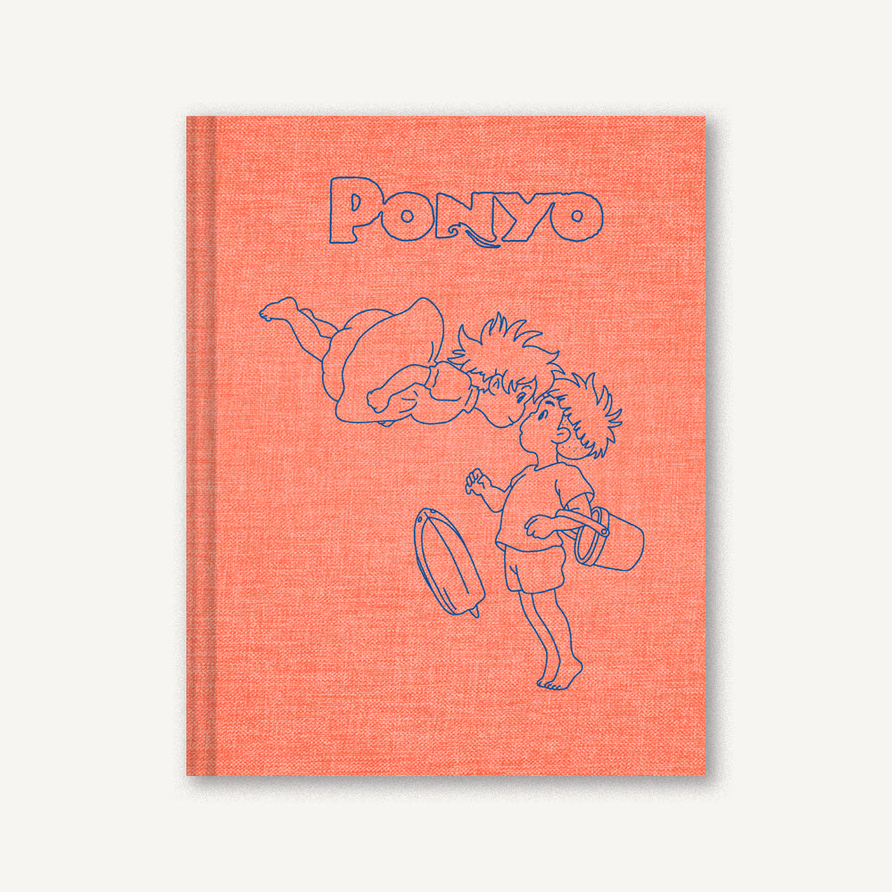 Elegant sketchbook med stofomslag og folieprægede motiver fra filmen om Ponyo fra Studio Ghibli  · Niedziella & Friends