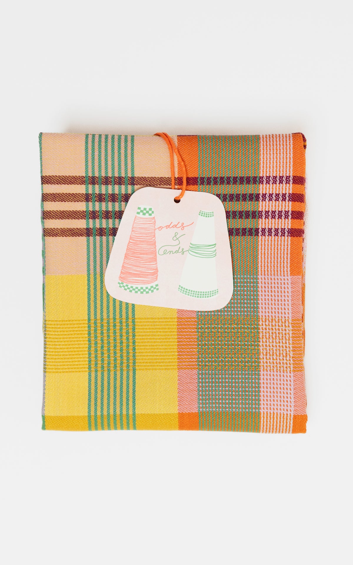 Viskestykke med mønster i gul, bordeaux og lyserød  · Lavet af garnrester fra tekstilindustrien · Designer af Foekje Fleur hos Niedziella & Friends