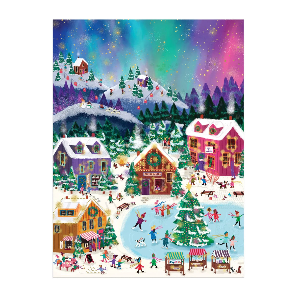 Stemningsfuldt puslespil med illustration af Joy Laforme puslespil Northern Lights fra Galison · Køb hos Niedziella & Friends