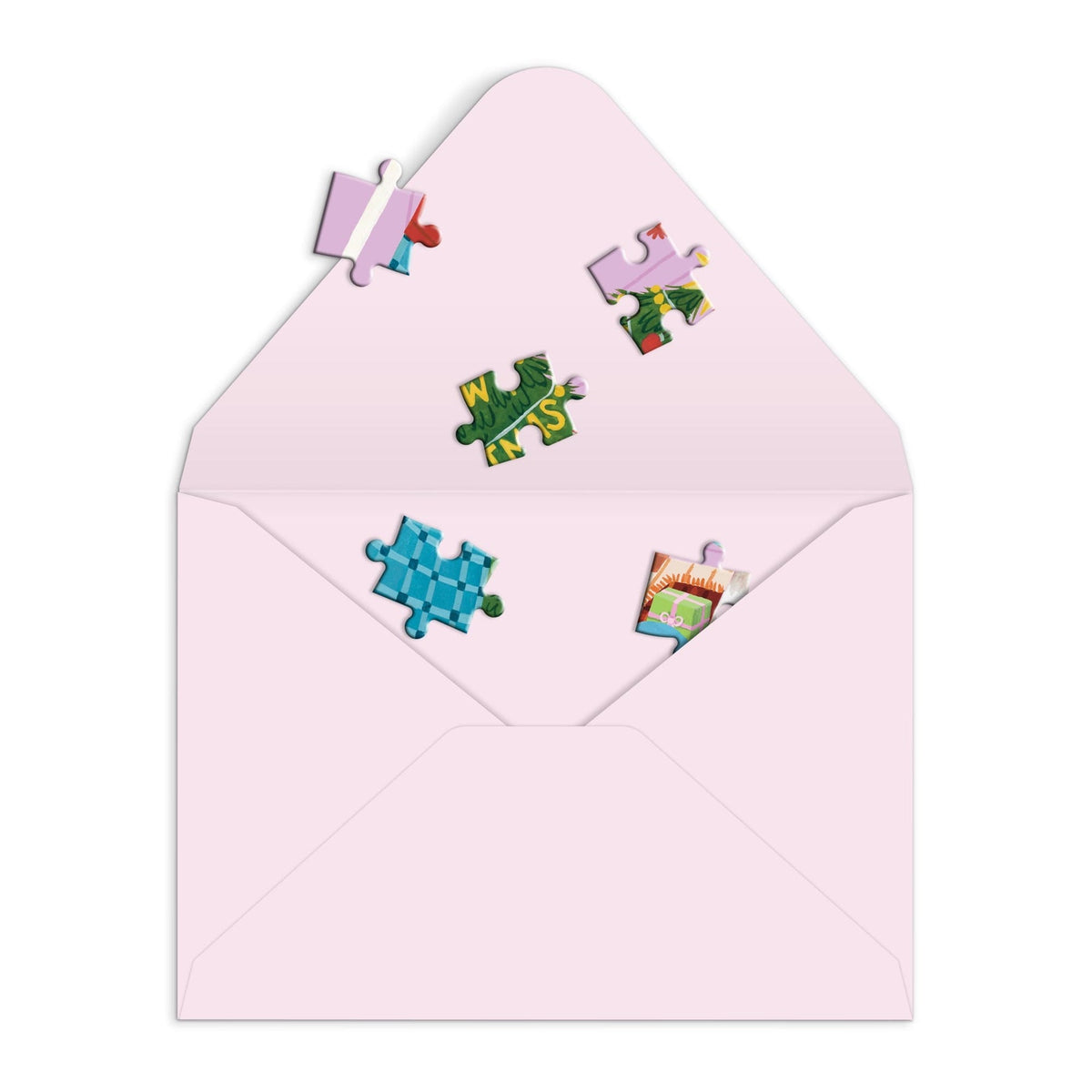 Korthilsen formet som et puslespil med illustration af søde katte · Sjov hilsen til familie og venner · Niedziella & Friends