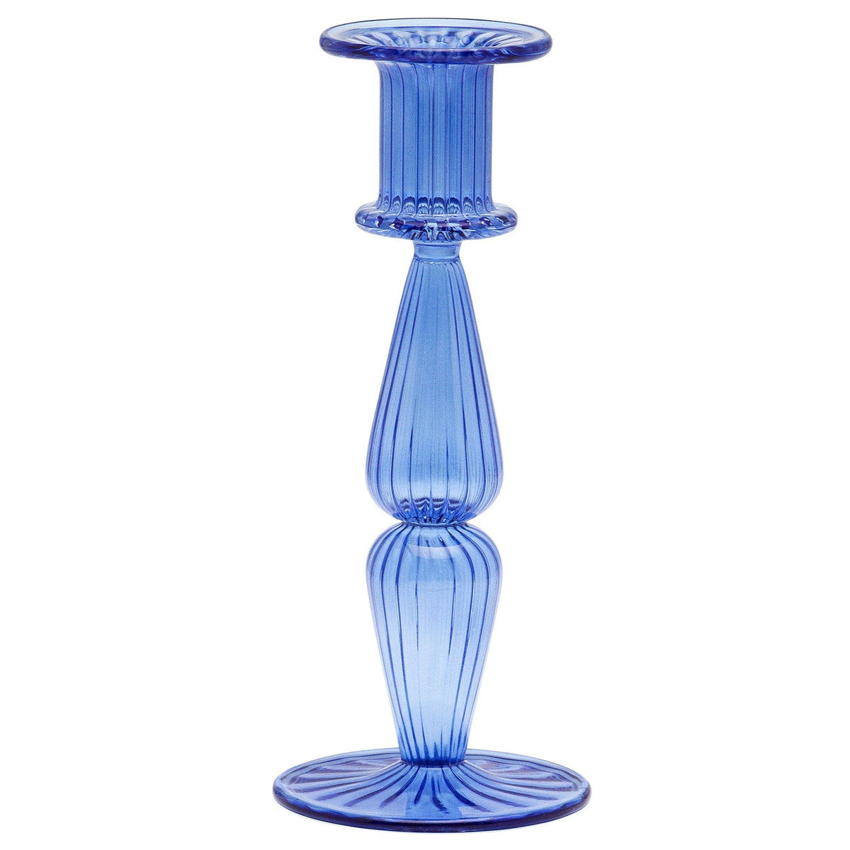 Smuk lysestage i blå-lilla glas · fra Anna & Nina · Passer til lys Ø2 · Niedziella & Friends (6841181175962)