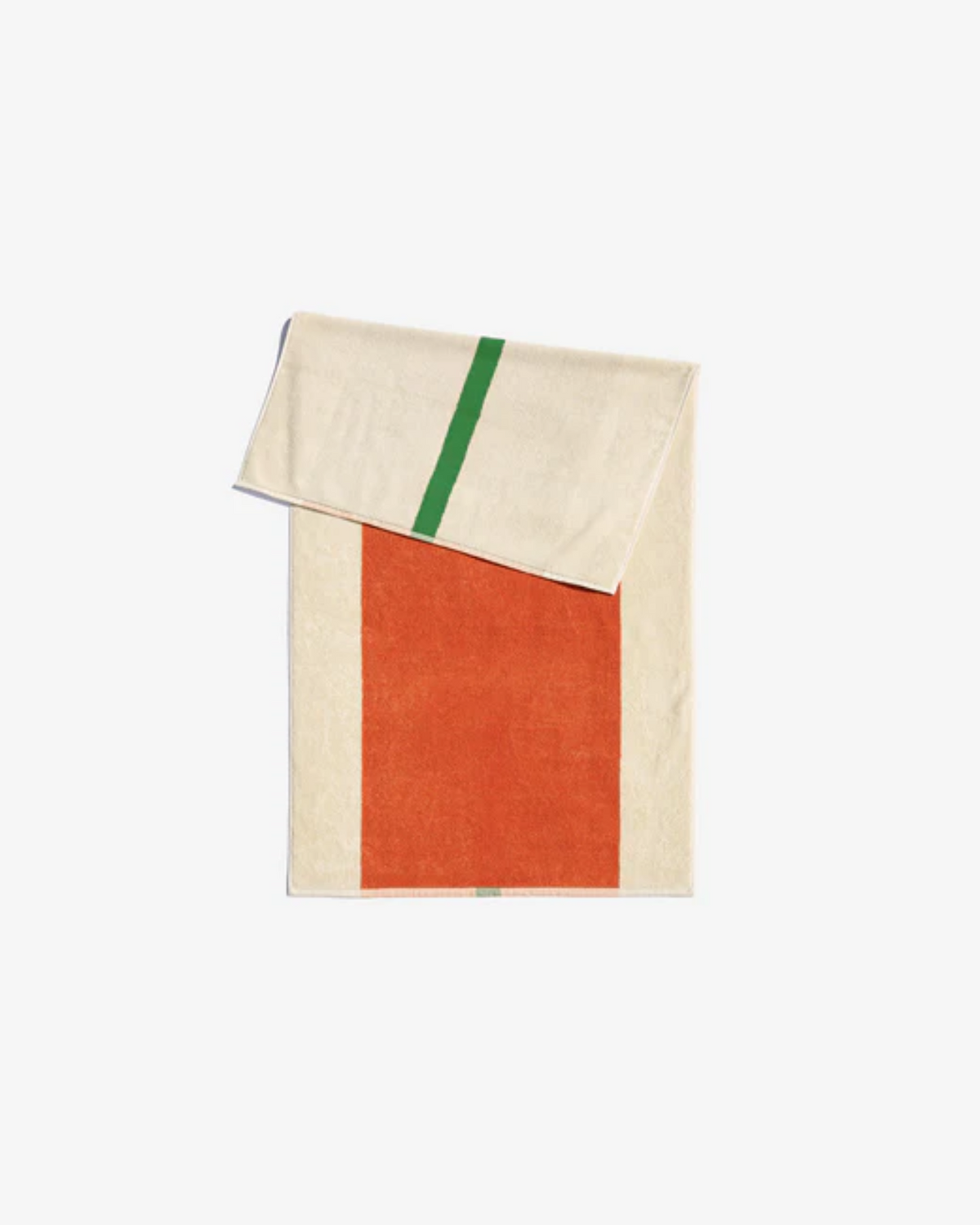 Håndklæde med elegant grafisk mønster i farverne orange/grøn fra Martens and Martens X Suite702 kan købes hos Niedziella & Friends