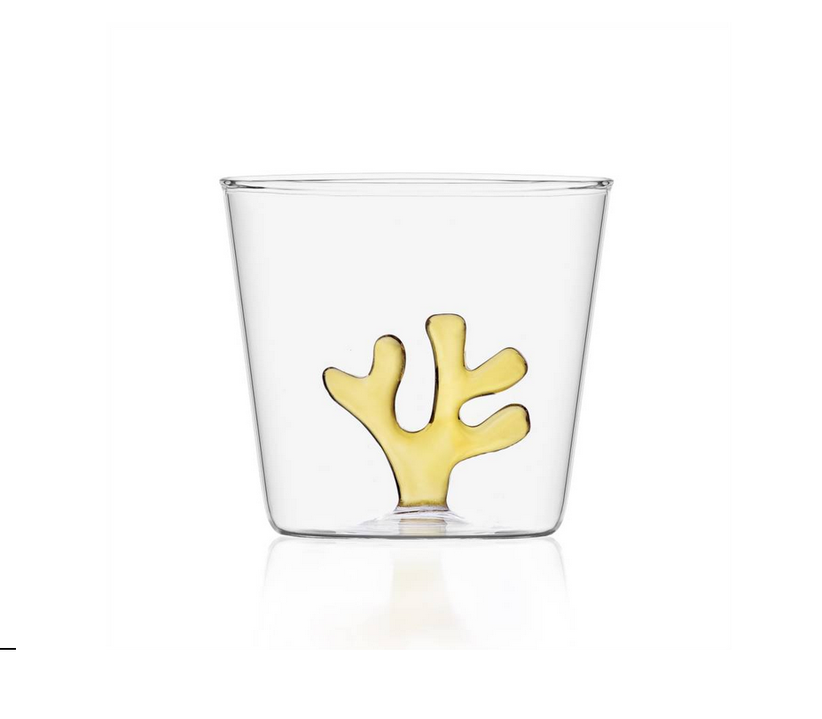 Vandglas med koral · gul