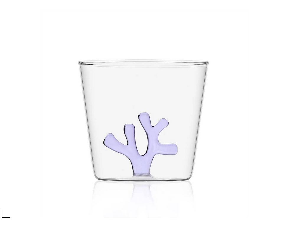 Vandglas med koral · lilla