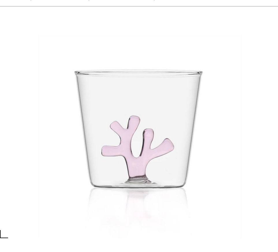 Vandglas med koral · lyserød