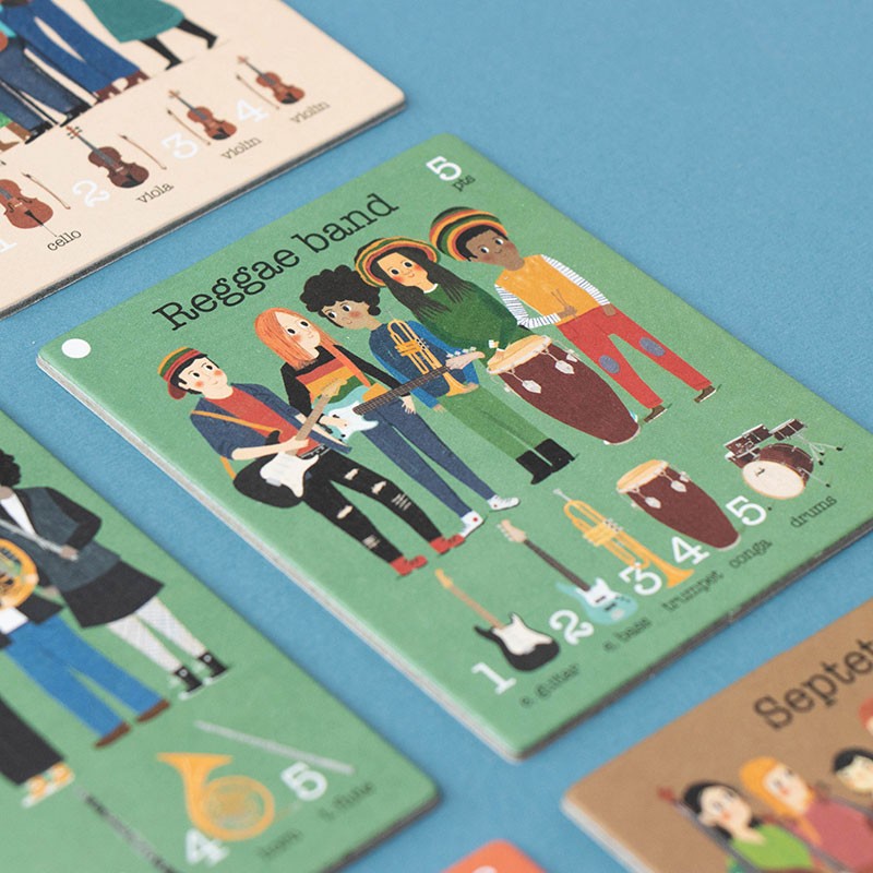 Huskespil med musikinstrumenter og musikere · Fine illustrationer fra Londji · Niedziella & Friends