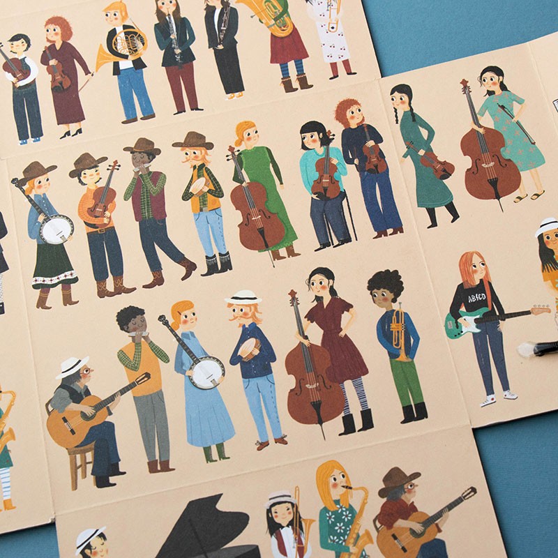 Huskespil med musikinstrumenter og musikere · Fine illustrationer fra Londji · Niedziella & Friends