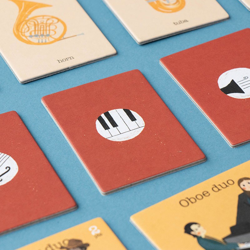 Huskespil med musikinstrumenter og musikere · Fine illustrationer fra Londji · Niedziella & Friends