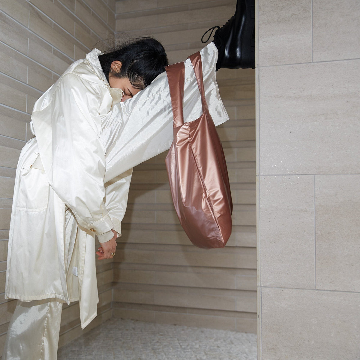 Funky og elegant Tote Bag eller indkøbsnet · Blank og bronzefarvet · Niedziella & Friends