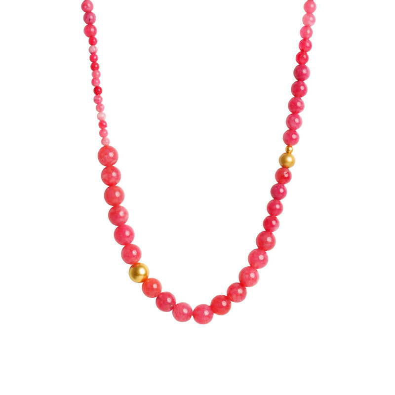 Håndlavet halskæde · Necklace Bar I farven cherry quartz fra IBU Jewels · hos Niedziella & Friends