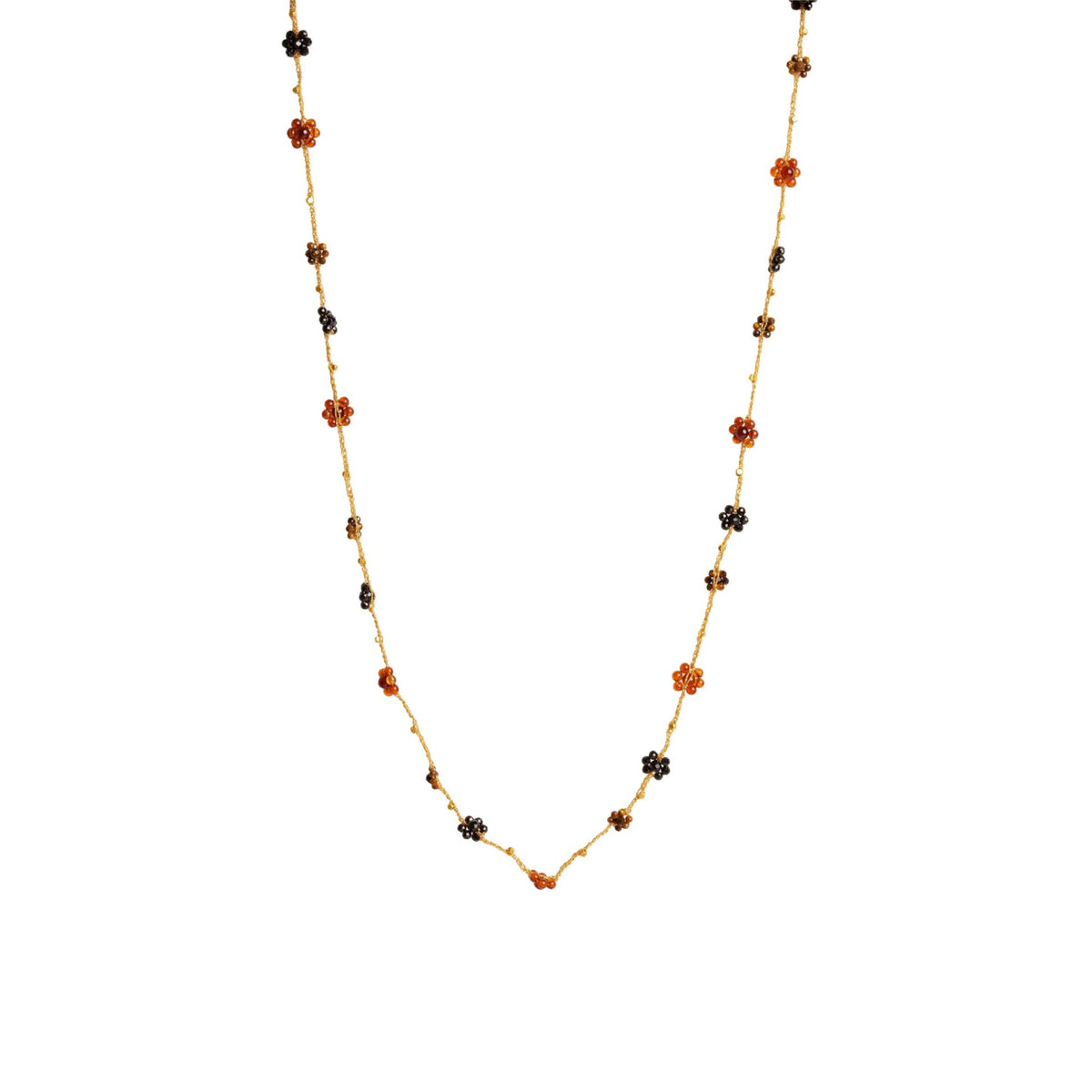 Håndlavet halskæde · Stone Flower I farven mix black fra IBU Jewels · hos Niedziella & Friends