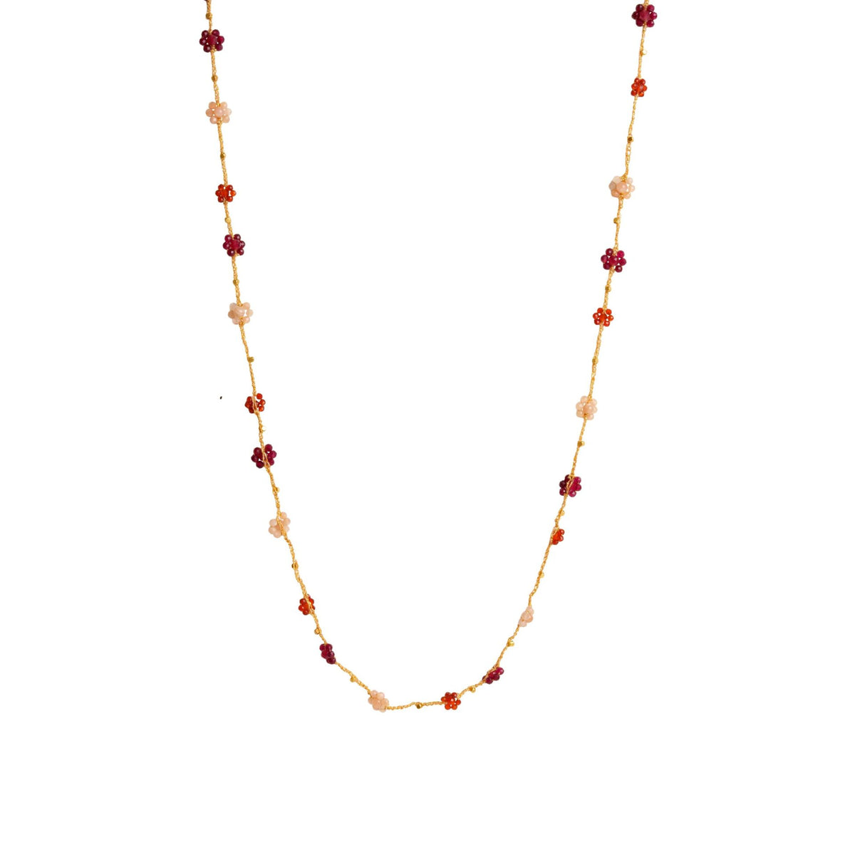 Håndlavet halskæde · Stone Flower I farven mix maroon fra IBU Jewels · hos Niedziella & Friends
