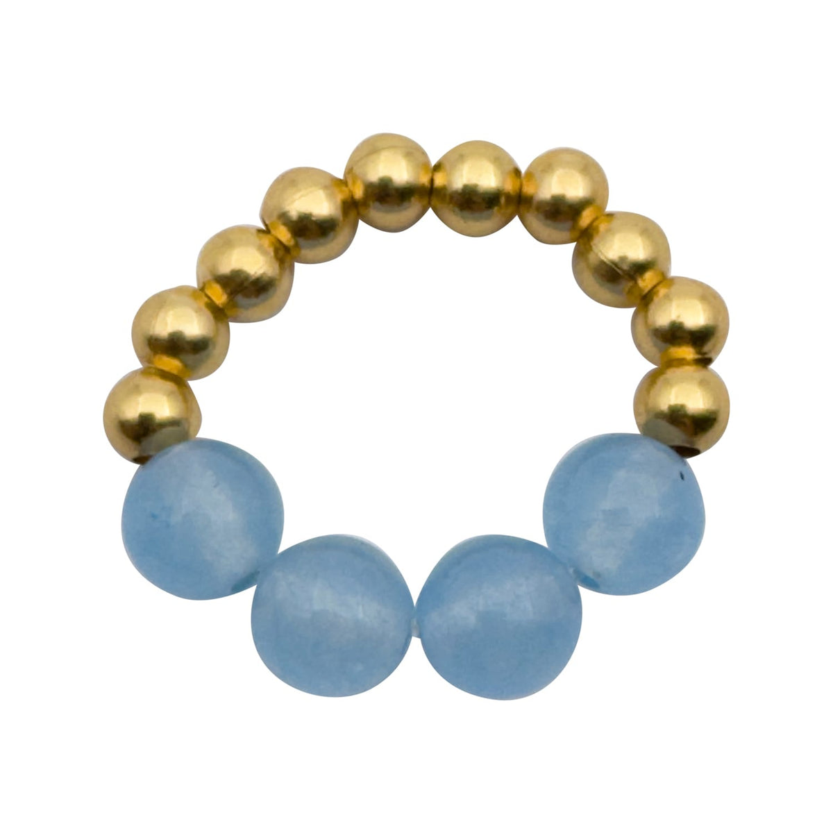 Håndlavet fingerring · Bo I farven blue chalcedony fra IBU Jewels · hos Niedziella & Friends
