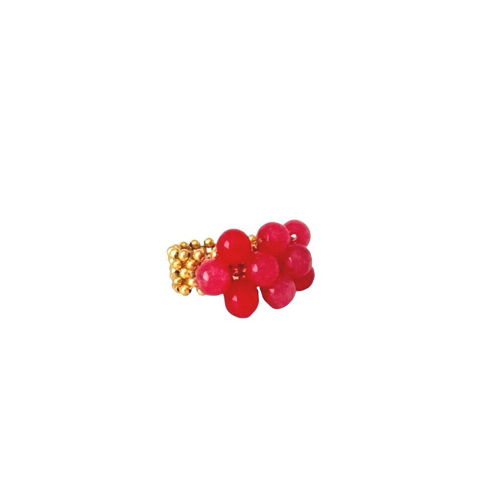 Håndlavet fingerring · Possy i farven cherry quartz fra IBU Jewels · hos Niedziella & Friends