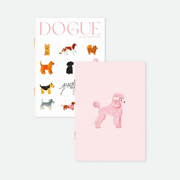 Notesbøger med illustration af stilbevidste hunde · Sæt a to A6 fra atws · Hos Niedziella & Friends