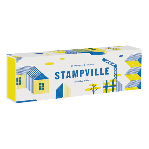 Stampville · Stempelsæt med 25 stempler og 2 farver til at lave huse, kraner, landskaber  ·  Niedziella & Friends