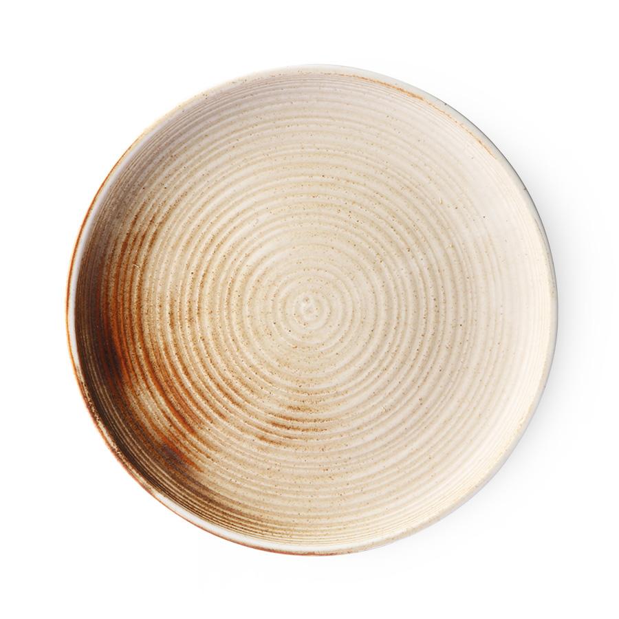 Middagstallerken i keramik • creme/brun (4754671763591)