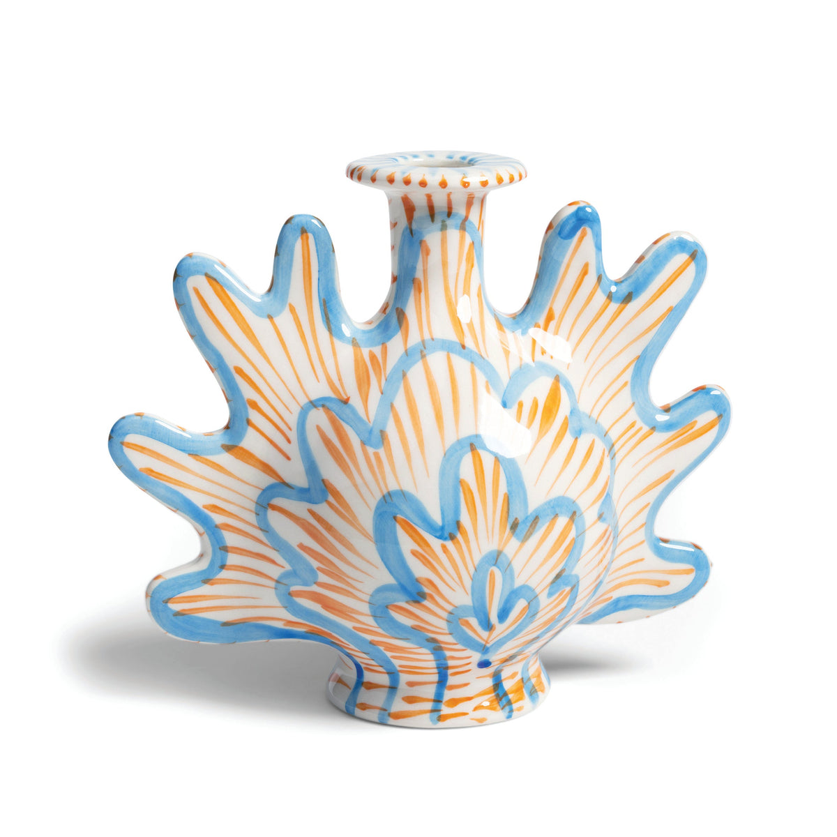 Håndekoreret musling i forårsfarver, som kan  bruges som både vase og lysestage · Niedziella & Friends (7948726010084)