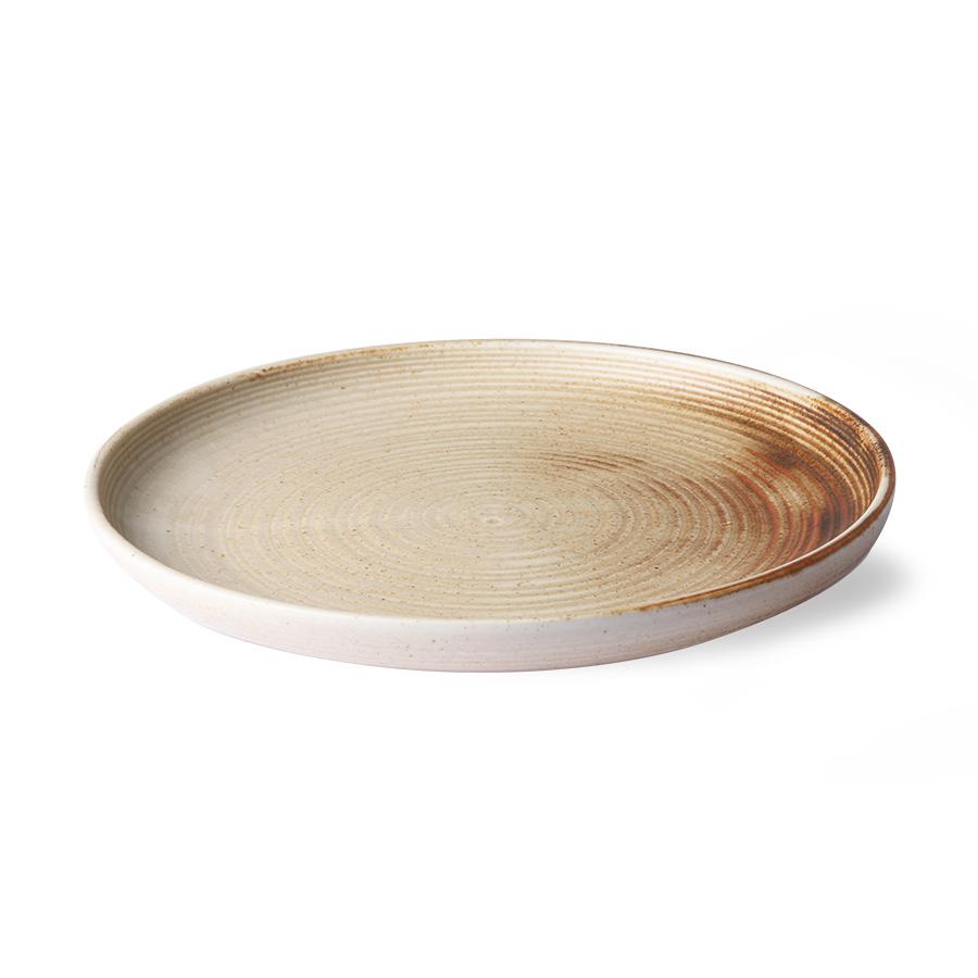 Middagstallerken i keramik • creme/brun (4754671763591)