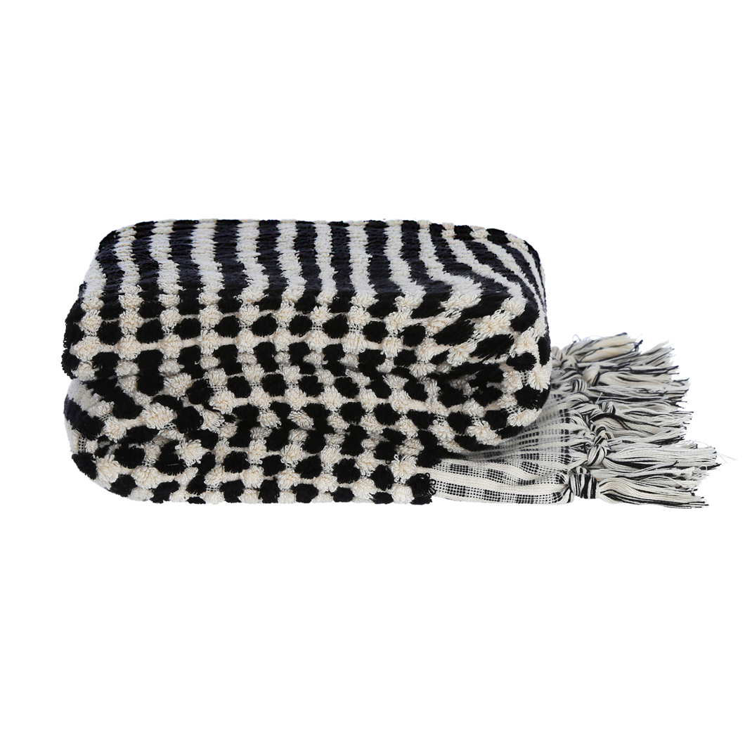 Badehåndklæde i bomuld fra Algan · farve sort · produceret i Tyrkiet · Niedziella & Friends (1298054479948)