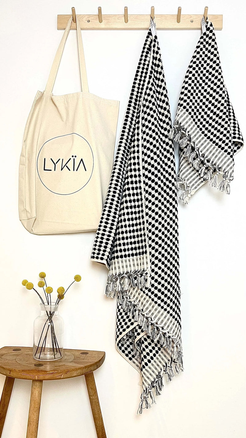 Håndklæder i bomuld fra Lykïa · farve sort · produceret i Tyrkiet · Niedziella & Friends (7462337478884)