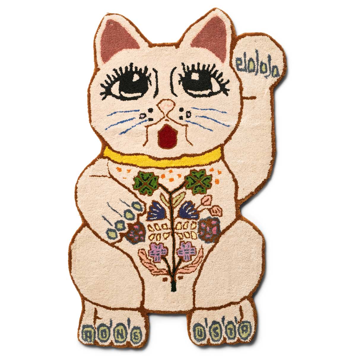 Lucky Cat · vinkekat som vægtæppe i håndtuftet uld fra Bongusta · Niedziella & Friends (7904863748324)