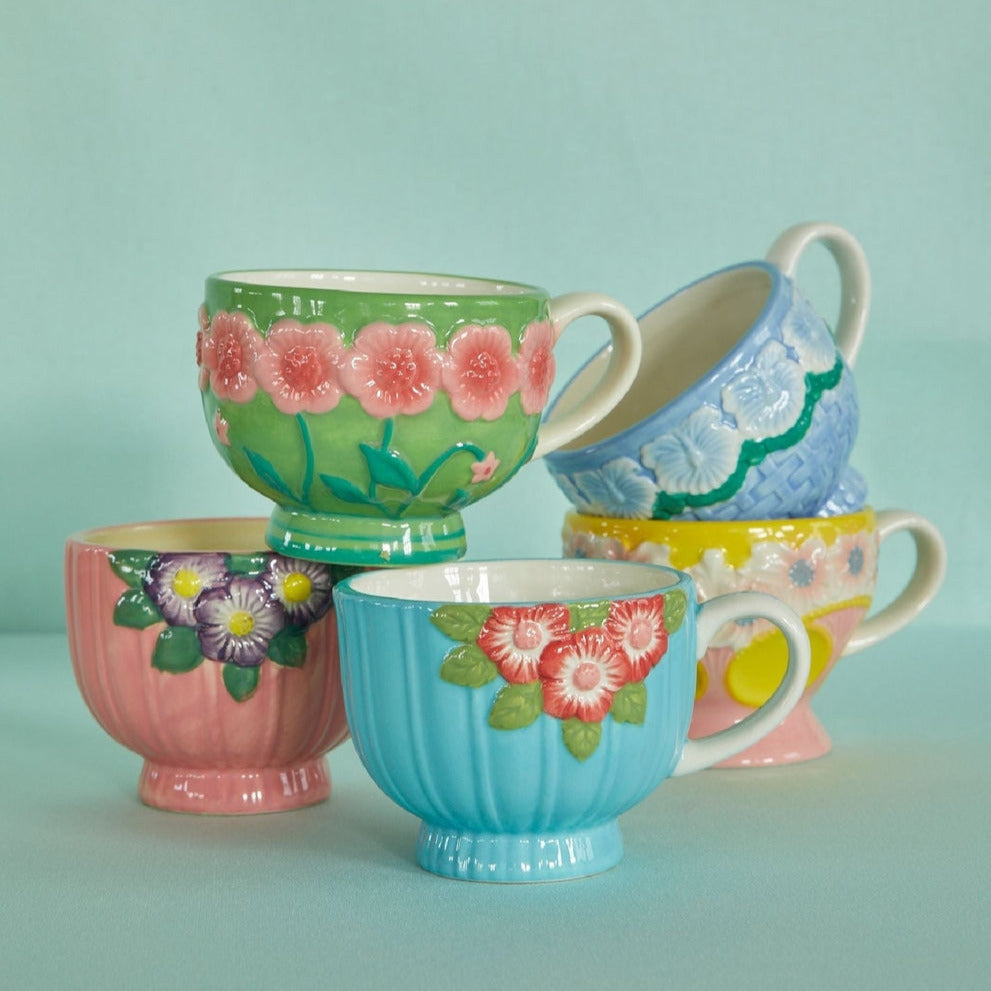 Pastelfarvet krus med blomster · Krus i keramik fra Rice · Niedziella & Friends  (7942501335268)