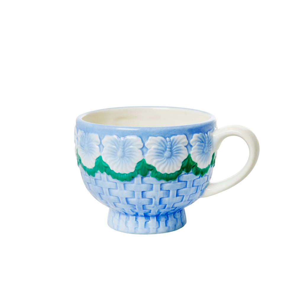 Lyseblåt krus med blomster · Krus i keramik fra Rice · Niedziella & Friends  (7942501335268)