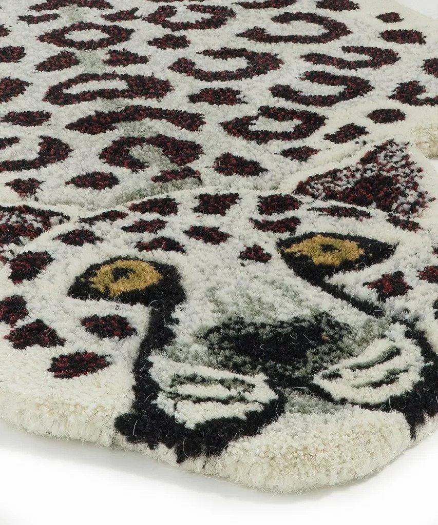 Håndlavet tæppe i uld | Tapis Amis · Lille sne-leopard fra Doing Goods | Niedziella & Friends (6057428877466)